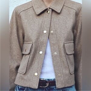 Zara Soft Crop Coat with Gold Hardware